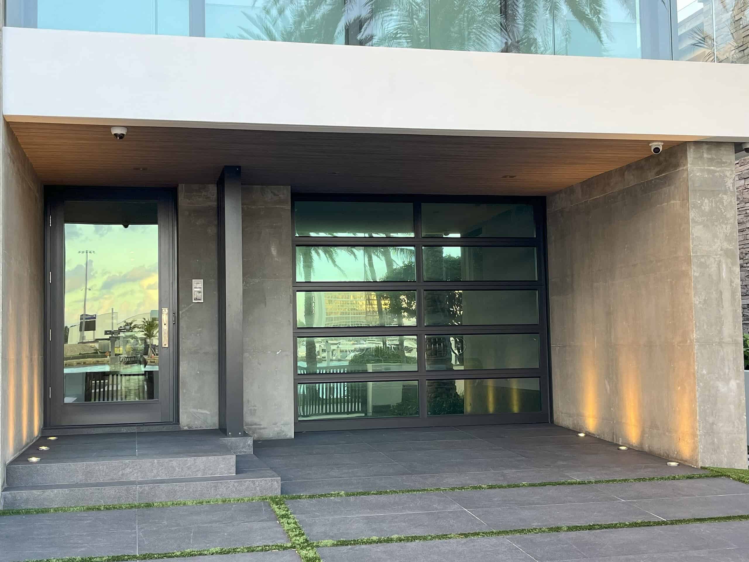 Glass overhead garage door — Naples opener install